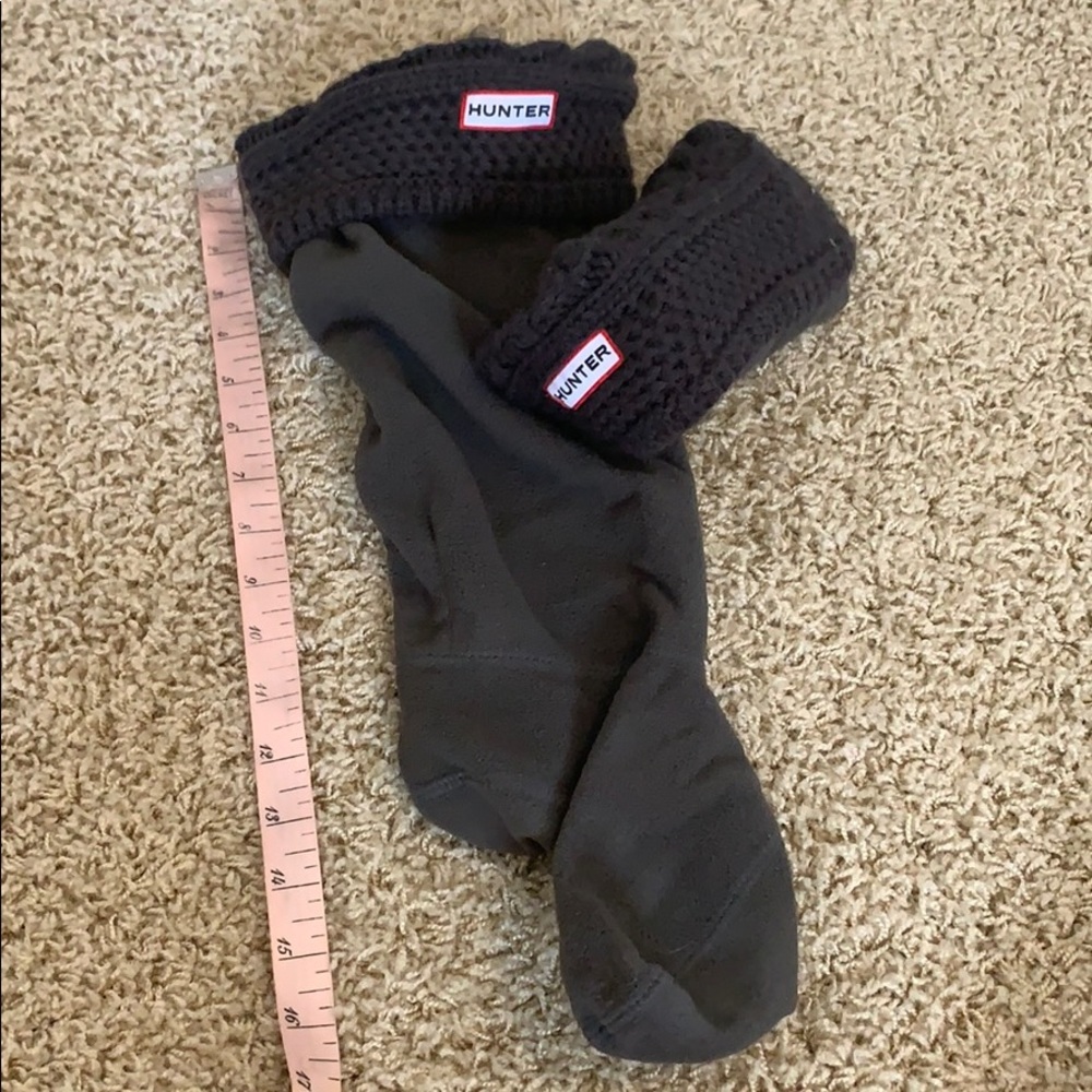 **HUNTER WELLY LINERS** Black cable knit, Size: M